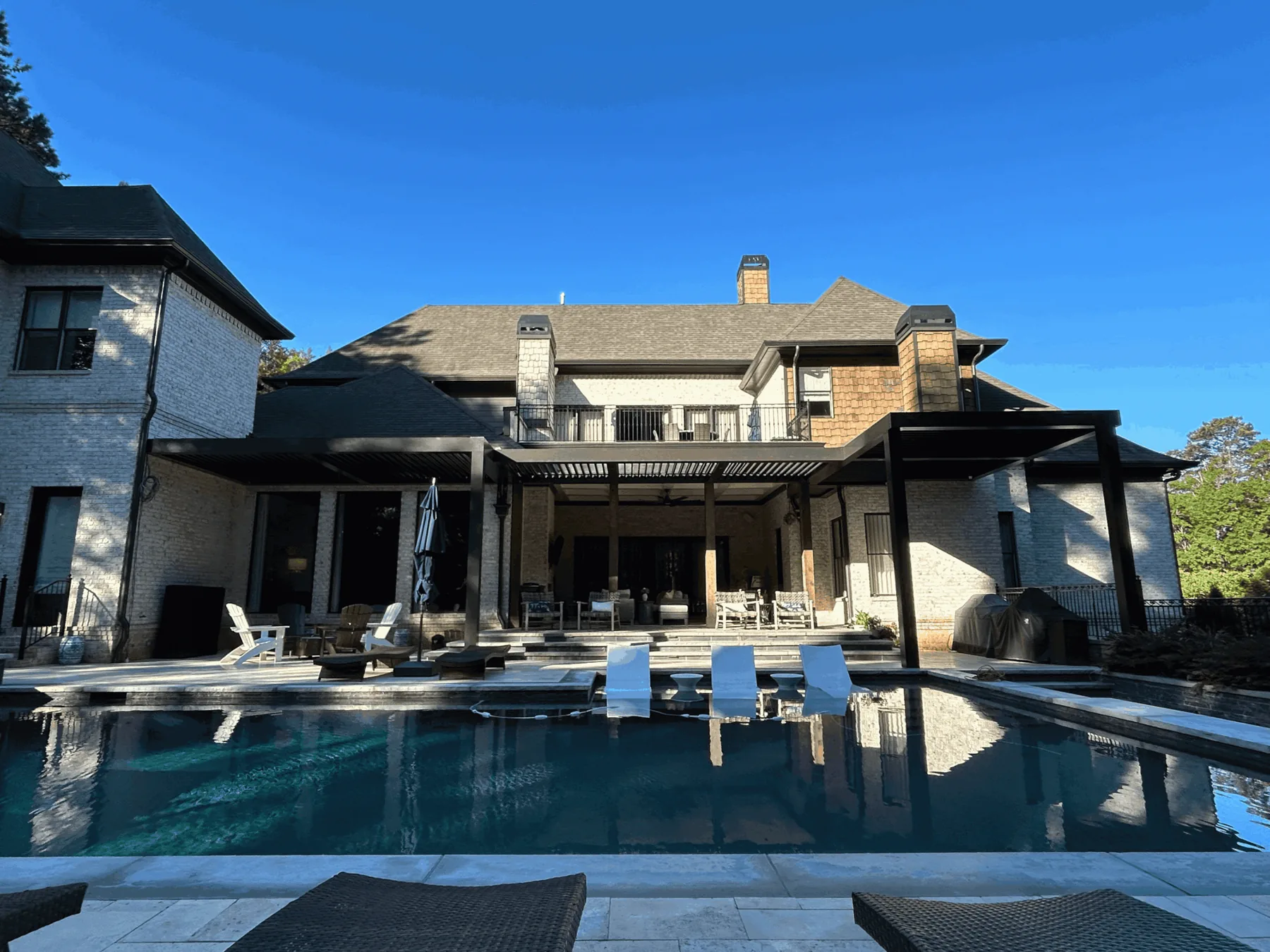 Poolside aluminum pergola project for dealer cooperation