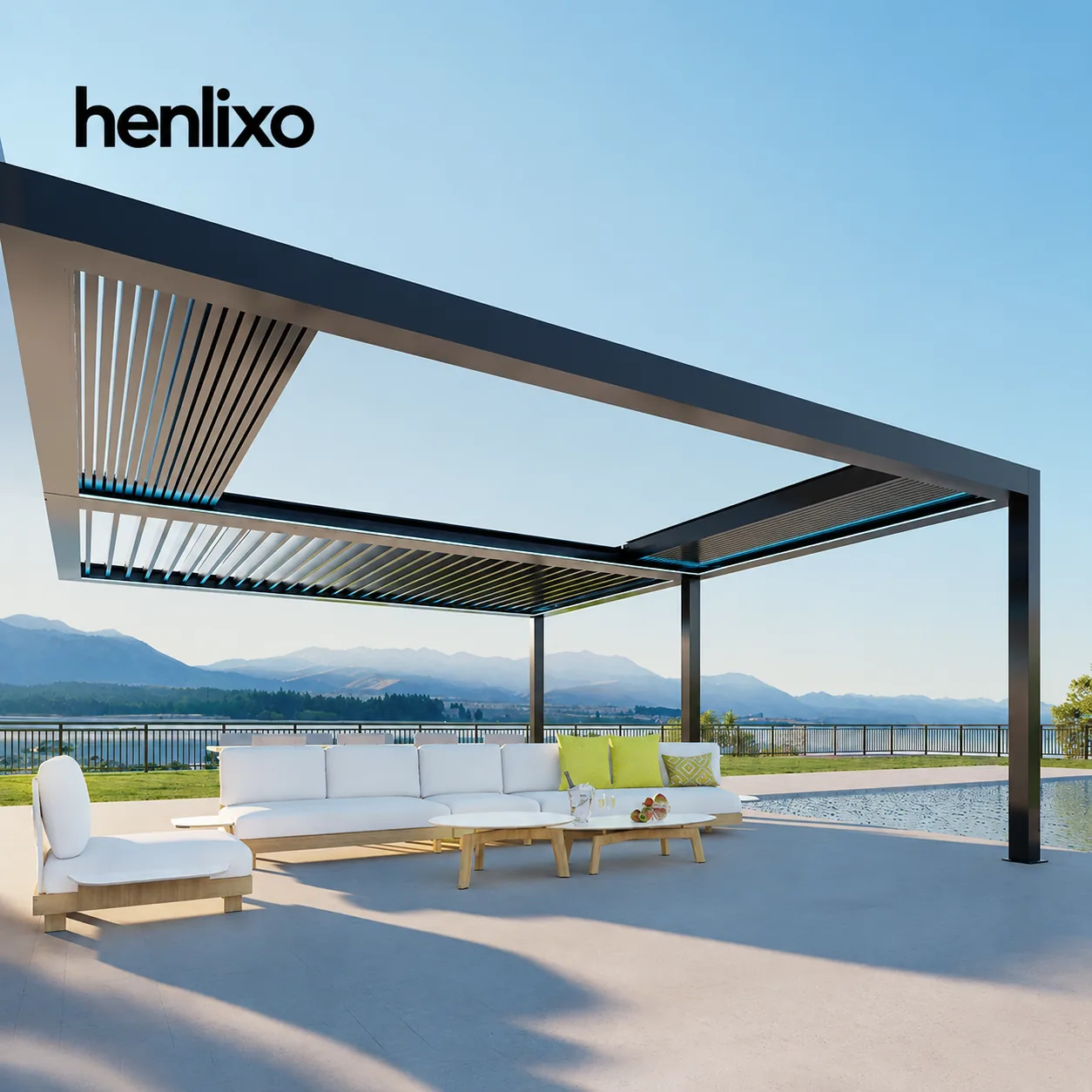 HENLIXO waterfront pergola render