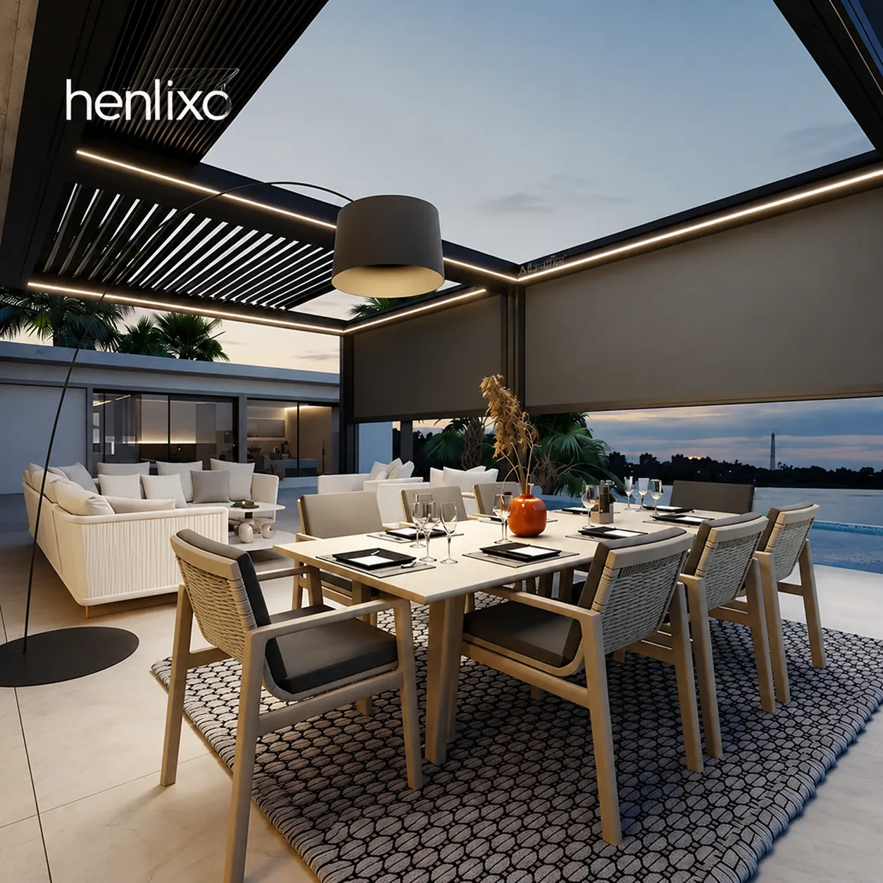 HENLIXO dining pergola render