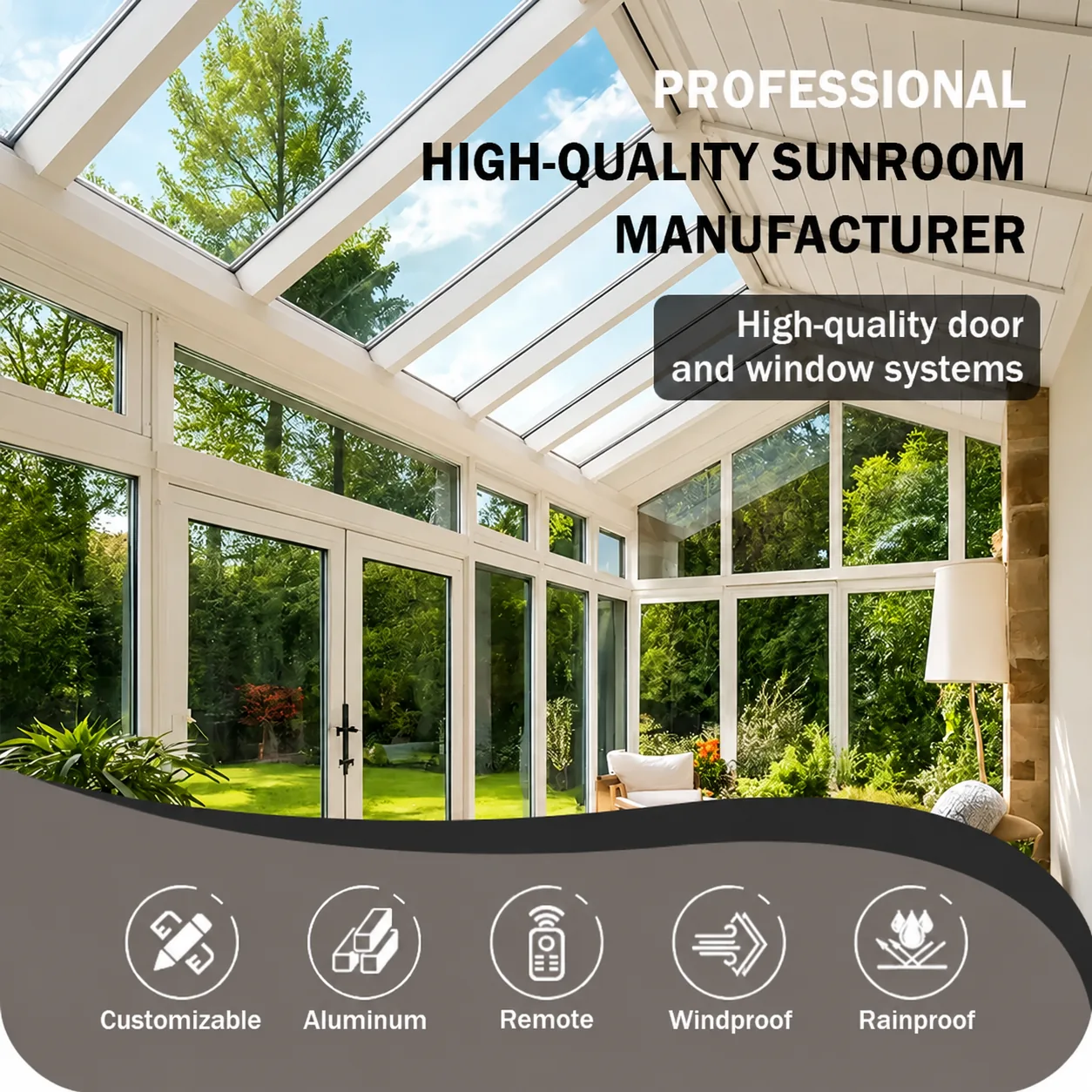 Sunroom and pergola application scene for dealers