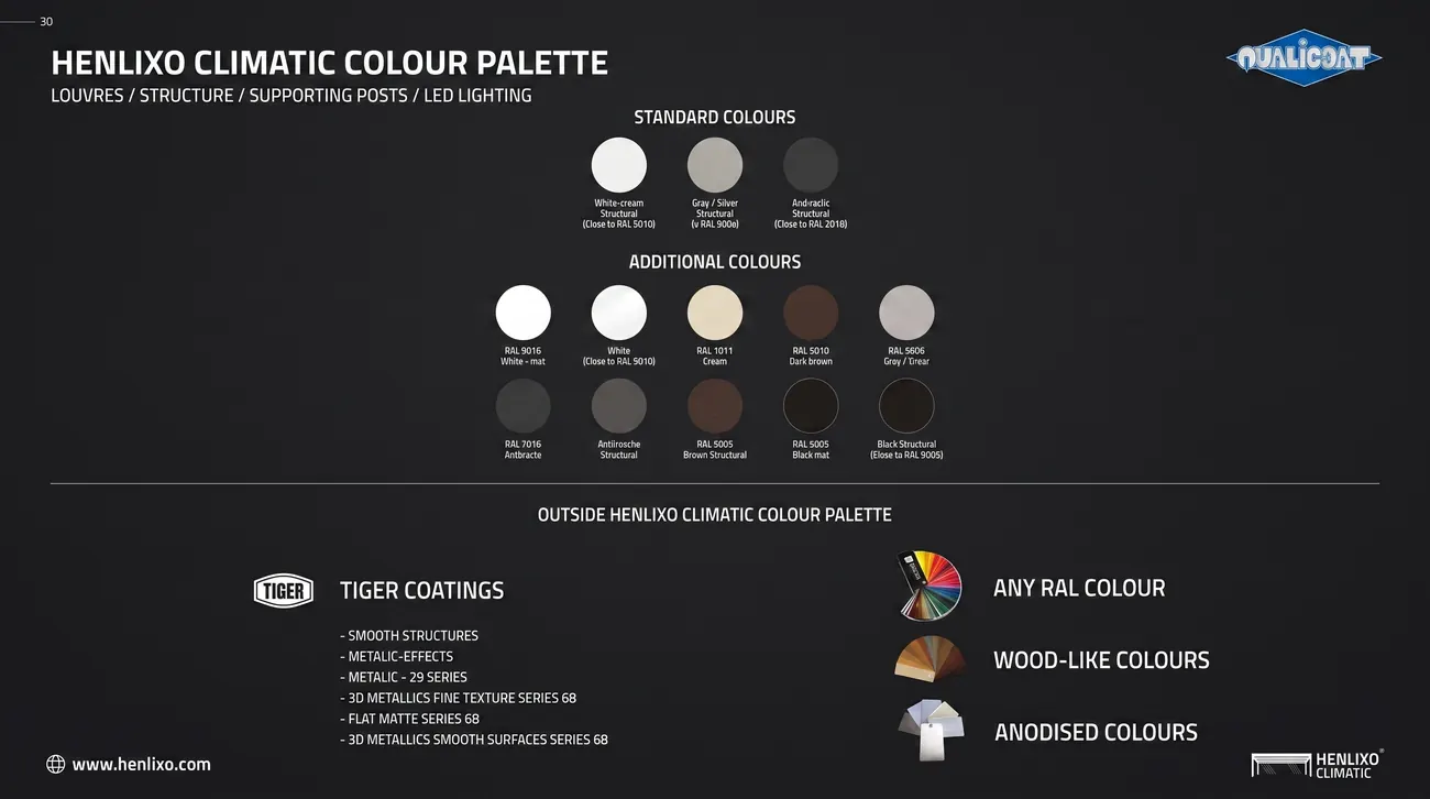 HENLIXO pergola color palette