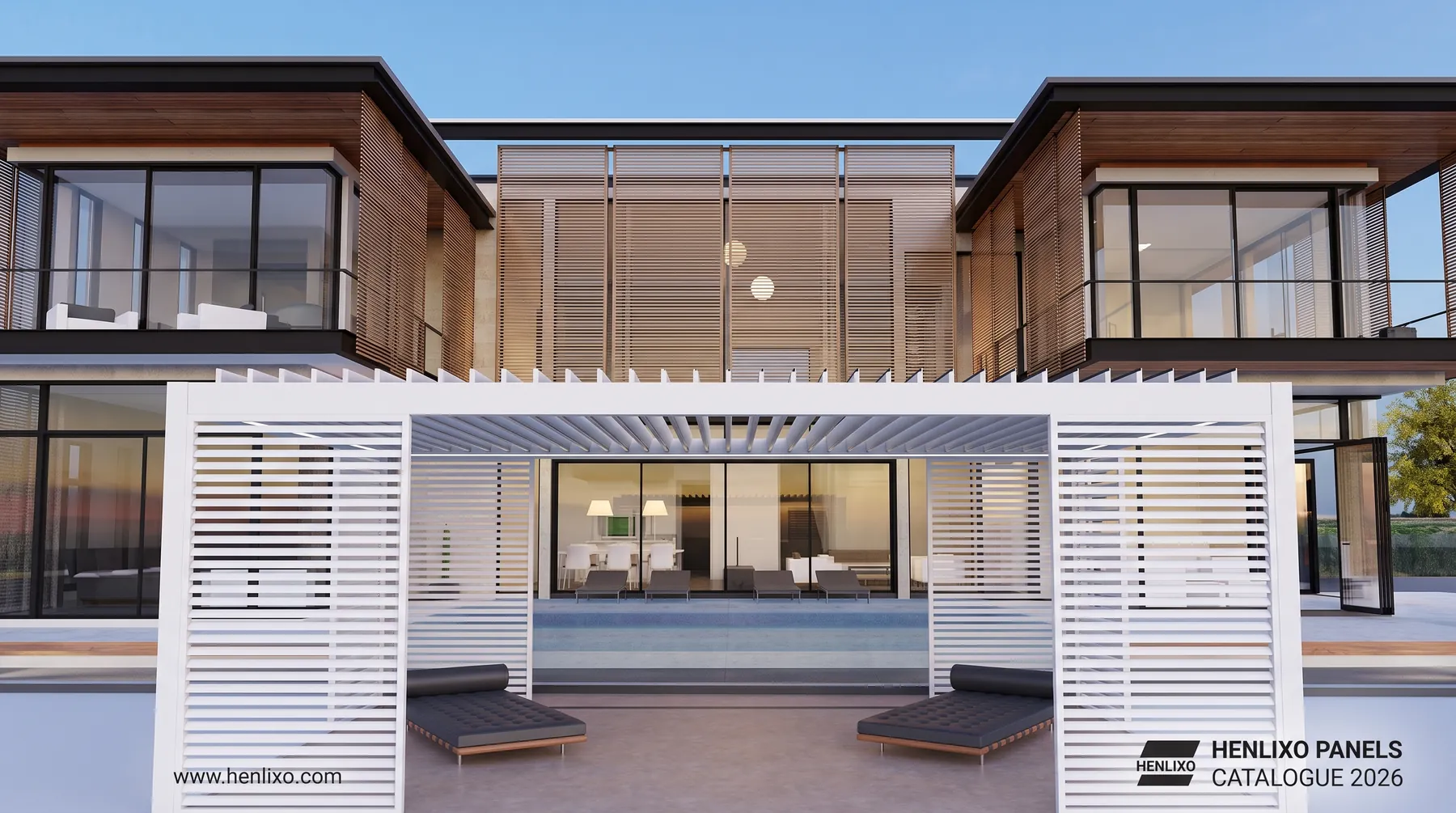 HENLIXO PANELS aluminum privacy slat walls in white