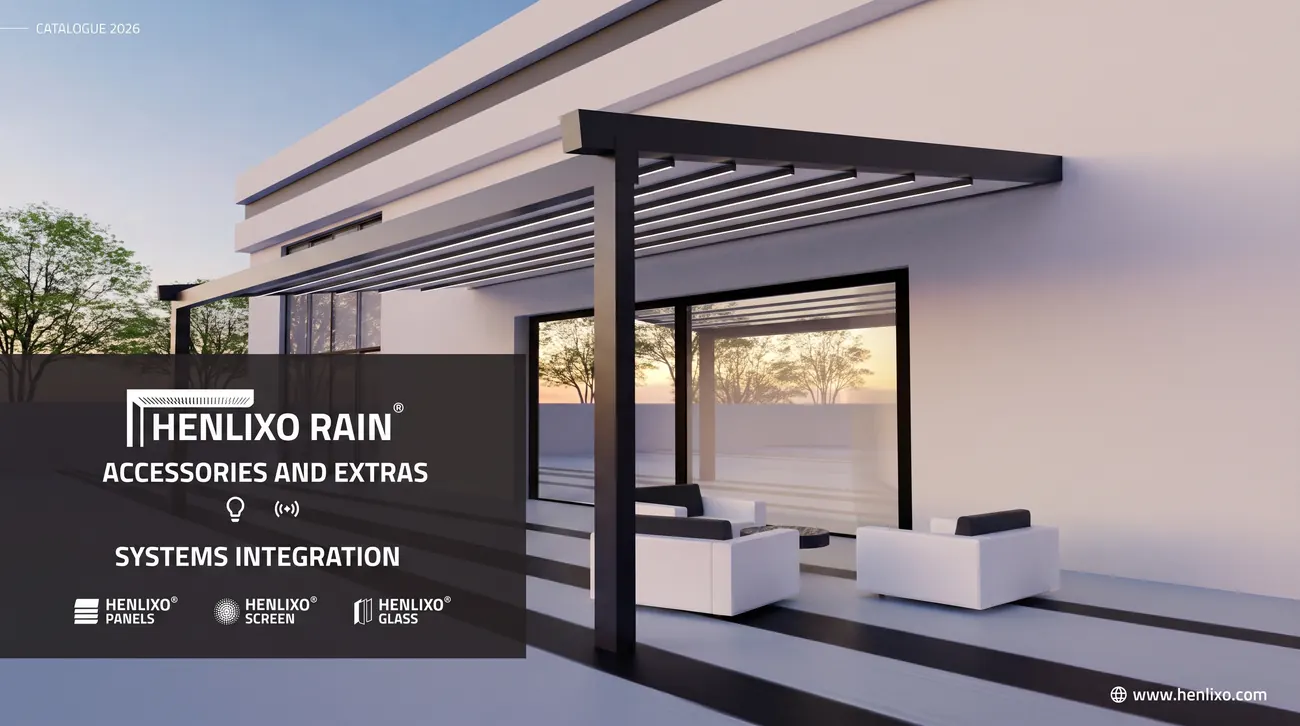 HENLIXO RAIN aluminum-framed fabric roof pergola